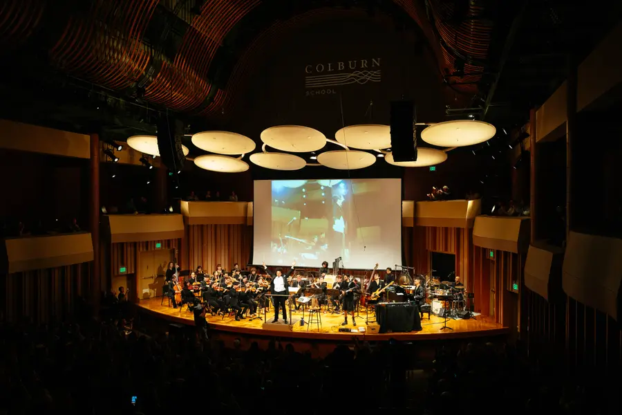 Orchestra on stage at Colburn School