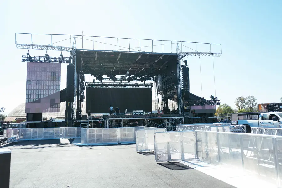 Daytime stage setup at Don’t Fall in Love Festival